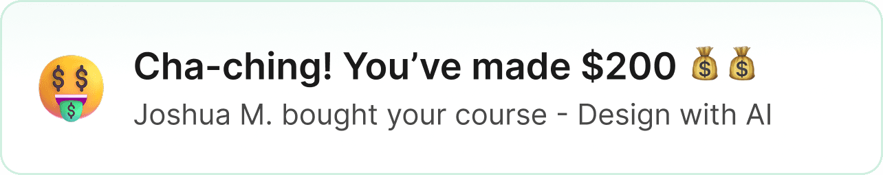 A sale notification